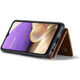 For Samsung Galaxy A32 5G DG.MING M2 Series 3-Fold Multi Card Bag + Magnetic Back Cover Shockproof Case with Wallet & Holder Function(Brown)