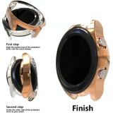 For Samsung Galaxy Watch 3 41mm Electroplating Hollow Half-pack TPU Protective Case(Rose Gold)