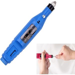 1 Set Power Professional Electric Manicure Machine Pen Pedicure Nail File Nail Tools 6 bits Drill Nail Drill Machine(US Blue)