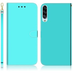 For Galaxy A90 5G Imitated Mirror Surface Horizontal Flip Leather Case with Holder & Card Slots & Wallet & Lanyard(Mint Green)