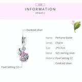 S925 Sterling Silver Perfume Bottle Pendant DIY Bracelet Necklace Accessories