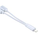 12cm 8 Pin Male to Dual 8 Pin Female Adapter Cable  For iPhone XR / iPhone XS MAX / iPhone X & XS / iPhone 8 & 8 Plus / iPhone 7 & 7 Plus / iPhone 6 & 6s & 6 Plus & 6s Plus / iPad  Support IOS 11.2(White)