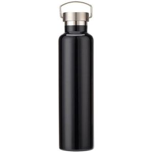 304 Vacuum Stainless Steel Vacuum Flask Double-Layer Large-Capacity Outdoor Water Bottle Mountaineering Sports Bottle  Capacity: 600ml(Black)