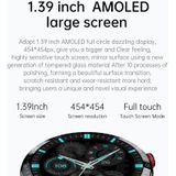 DW161.39 inch AMOLED-scherm Smart Watch  ondersteuning voor hartslag- / bloeddrukmeting  lederen band
