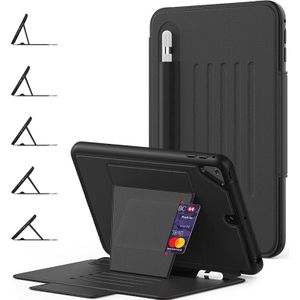 For iPad Mini 5 Multifunctional Tablet PC Protective Leather Case with Bracket & Card Slots & Pen Slot & Wake-up / Sleep Function(Black)