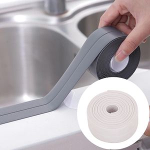 Durable PVC Material Waterproof Mold Proof Adhesive Tape  Kitchen Bathroom Wall Sealing Tape  Width:2.2cm x 3.2m(White)