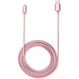 1m Woven Style Metal Head 84 Cores 8 Pin to USB 2.0 Data / Charger Cable  For iPhone X / iPhone 8 & 8 Plus / iPhone 7 & 7 Plus / iPhone 6 & 6s & 6 Plus & 6s Plus / iPad(Rose Gold)