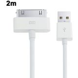 2 Meter iPad iPhone iPod USB oplaad Data Sync kabel oplader Wit