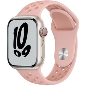 Sport Silicone Watch Band For Apple Watch Series 7 45mm / 6&SE&5&4 44mm / 3&2&1 42mm(Pink Oxford/Rose Whisper)