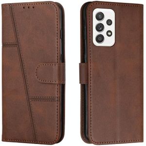 Voor Samsung Galaxy A23 Stitching Calf Texture Gesp Lederen Telefoonhoes (Brown)