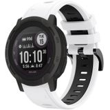 Voor Garmin Instinct 2 22 mm tweekleurige sport siliconen horlogeband (wit + zwart)