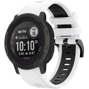 Voor Garmin Instinct 2 22 mm tweekleurige sport siliconen horlogeband (wit + zwart)