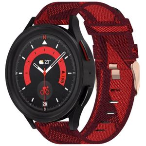 For Samsung Galaxy Watch5 44mm 20mm Nylon Woven Watch Band(Red)