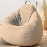 Lazy Sofa Bean Bag Chair Fabric Cover  Size: 80x90cm(Khaki)