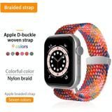 Nylon Braid Watchband voor Apple Watch Series 7 41mm / 6 & SE & 5 & 4 40mm / 3 & 2 & 1 38mm (Pink)