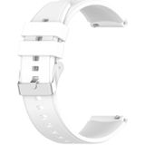 For Huawei  Watch GT Runner 22mm Protruding Head Silicone Strap Silver Buckle(White)