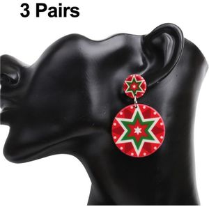 3 paren kerst Acryl oorbellen gepersonaliseerde vakantie ornamenten
