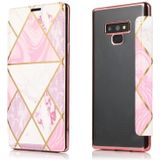 For Samsung Galaxy Note9 Bronzing Plating PU + TPU Horizontal Flip Leather Case with Holder & Card Slot(Pink White)