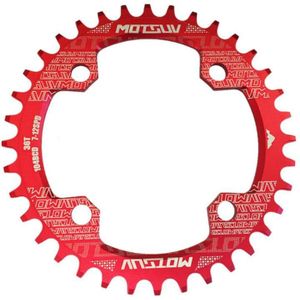MOTSUV ronde smalle brede Chainring MTB fiets 104BCD tand plaat onderdelen schijf 36T (rood)