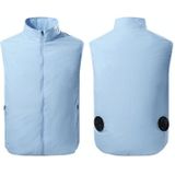 Refrigeration Heatstroke Prevention Outdoor Ice Cool Vest Overalls with Fan  Size:M(Light Blue)