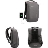KINGSONS KS-3149 Laptop Backpack College Student Anti-Theft USB Shoulders Bag 15-inch +Lock (Dark Gray)