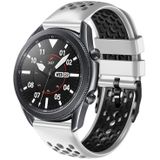 For Huawei Watch 3 Pro 22mm Two-Color Breathable Silicone Watch Band(White+Black)