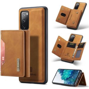 For Samsung Galaxy S20 FE DG.MING M2 Series 3-Fold Multi Card Bag + Magnetic Back Cover Shockproof Case with Wallet & Holder Function(Brown)