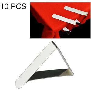 10 PCS Stainless Steel Tablecloth Clip Adjustable Triangle Clamp Holder