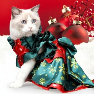 Christmas Creative Pet Clothes Turned Into Funny Cat Christmas Dress  Size: L
