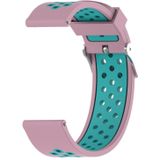 Double Colour Silicone Sport Wrist Strap for Xiaomi Huami Amazfit Bip Lite Version 22mm (Mint Green + Light Pink)