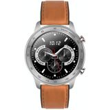 MX5 1.3 inch IPS Screen IP68 Waterproof Smart Watch  Support Bluetooth Call / Heart Rate Monitoring / Sleep Monitoring  Style: Leather Strap(Brown)