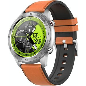 MX5 1.3 inch IPS Screen IP68 Waterproof Smart Watch  Support Bluetooth Call / Heart Rate Monitoring / Sleep Monitoring  Style: Leather Strap(Brown)