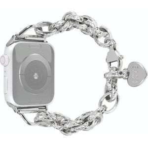 Roestvrijstalen hart hanger horlogeband voor Apple Watch Series 7 45 mm / 6 & SE & 5 & 4 44mm / 3 & 2 & 1 42mm
