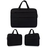 Universal Multiple Pockets Wearable Oxford Cloth Soft Portable Leisurely Handle Laptop Tablet Bag  For 14 inch and Below Macbook  Samsung  Lenovo  Sony  DELL Alienware  CHUWI  ASUS  HP (Black)