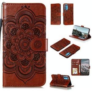 For OPPO Find X3 / Find X3 Pro Mandala Embossing Pattern Horizontal Flip PU Leather Case with Holder & Card Slots & Wallet & Lanyard(Brown)