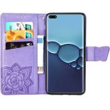For Huawei P40 Pro Butterfly Love Flower Embossed Horizontal Flip Leather Case with Bracket / Card Slot / Wallet / Lanyard(Light Purple)