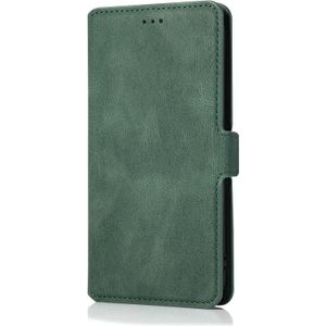 For Samsung Galaxy A21s Retro Magnetic Closing Clasp Horizontal Flip Leather Case with Holder & Card Slots & Photo Frame & Wallet(Dark Green)