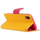 KWIK GOOSPERY FANCY dagboek horizontale Flip lederen case voor iPhone XR  met houder & kaartsleuven & portemonnee (geel)