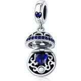 S925 Sterling Silver Love Surprise Pendant DIY Bracelet Necklace Accessories(Blue)