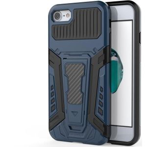 War Chariot Series Armor All-inclusive Shockproof PC + TPU Protective Case with Invisible Holder For iPhone SE 2020 / 8 / 7(Blue)