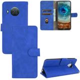 For Nokia X10 Solid Color Skin Feel Magnetic Buckle Horizontal Flip Calf Texture PU Leather Case with Holder & Card Slots & Wallet(Blue)