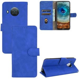 For Nokia X10 Solid Color Skin Feel Magnetic Buckle Horizontal Flip Calf Texture PU Leather Case with Holder & Card Slots & Wallet(Blue)