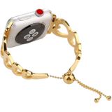Love Heart Shaped Bracelet Stainless Steel Watchband for Apple Watch Series 3 & 2 & 1 42mm (Gold)
