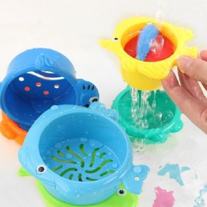 6 in 1 baby bad speelgoed vouwen muziek beker water spray strand speelgoed (kleur willekeurige levering)