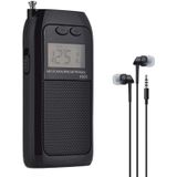 K-605 Portable FM / AM / SW Full Band Stereo Radio  Support TF Card (Black)