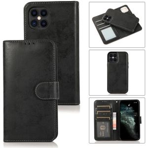 For iPhone 12 / 12 Pro KLT888-2 Retro 2 in 1 Detachable Magnetic Horizontal Flip TPU + PU Leather Case with Holder & Card Slots & Photo Frame & Wallet(Black)