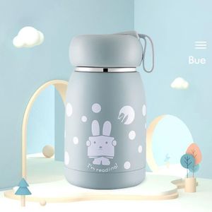 Cartoon Thermos Mug Intelligent Temperature Measurement Color Change Display Temperature Water Cup Couple Children Student Cup  Capacity: 320ml(Blue)