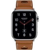 For Apple Watch Series 5 & 4 40mm / 3 & 2 & 1 38mm Leather Three Holes Replacement Strap Watchband(Brown)