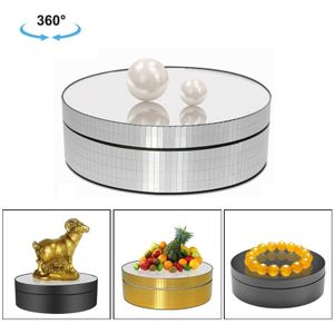 12cm 360 Degree Rotating Turntable Mirror Electric Display Stand Video Shooting Props Turntable  Load: 3kg (Silver)