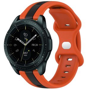 Voor Samsung Galaxy Watch 42 mm 20 mm vlindergesp tweekleurige siliconen horlogeband (oranje + zwart)